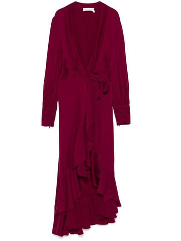 Zimmermann Silk Wrap Midi Dress Clothing - ZIMMERMANN - BALAAN 1