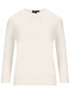 Piuma Crew Neck Cashmere Knit Top White - LORO PIANA - BALAAN 1