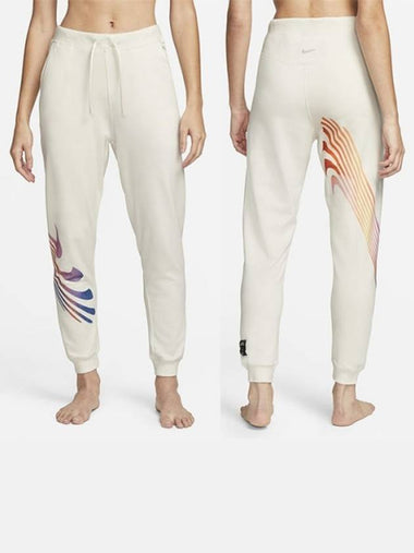 01DM7022030Women’sYoga Luxe Air Fleece Jogger PantsOff White - NIKE - BALAAN 1