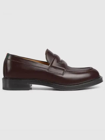 Web Leather Loafer Bordeaux - GUCCI - BALAAN 2