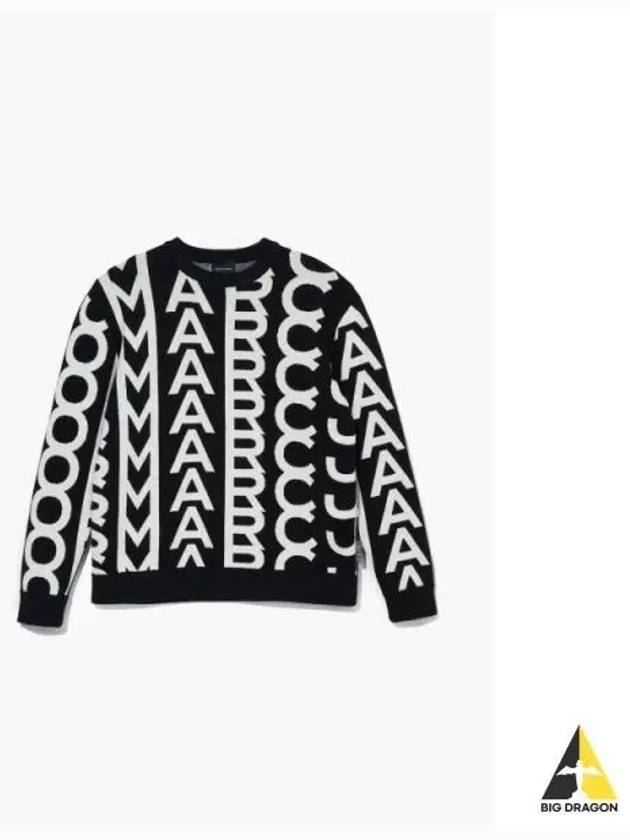 Jacqd Monogram Oversize Crewneck BlackIvory MJWAW22002BKX - MARC JACOBS - BALAAN 1