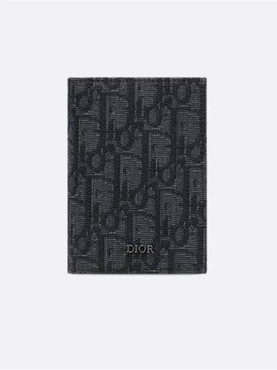 Bi-Fold Card Holder Black  Oblique Jacquard - DIOR - BALAAN 2