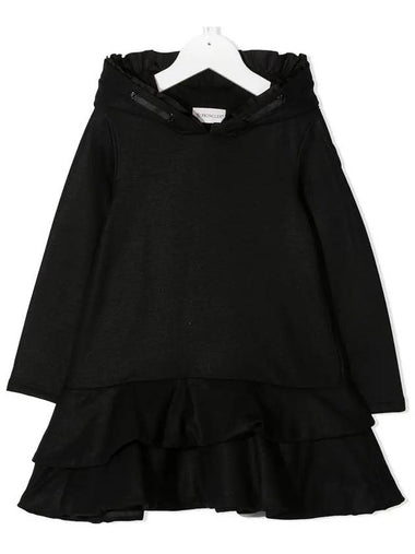 Kids Logo Patch Hood Frill Dress 8I716 10 809EH 999 - MONCLER - BALAAN 1