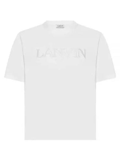 Embroidered Logo Short Sleeve T-shirt White - LANVIN - BALAAN 2