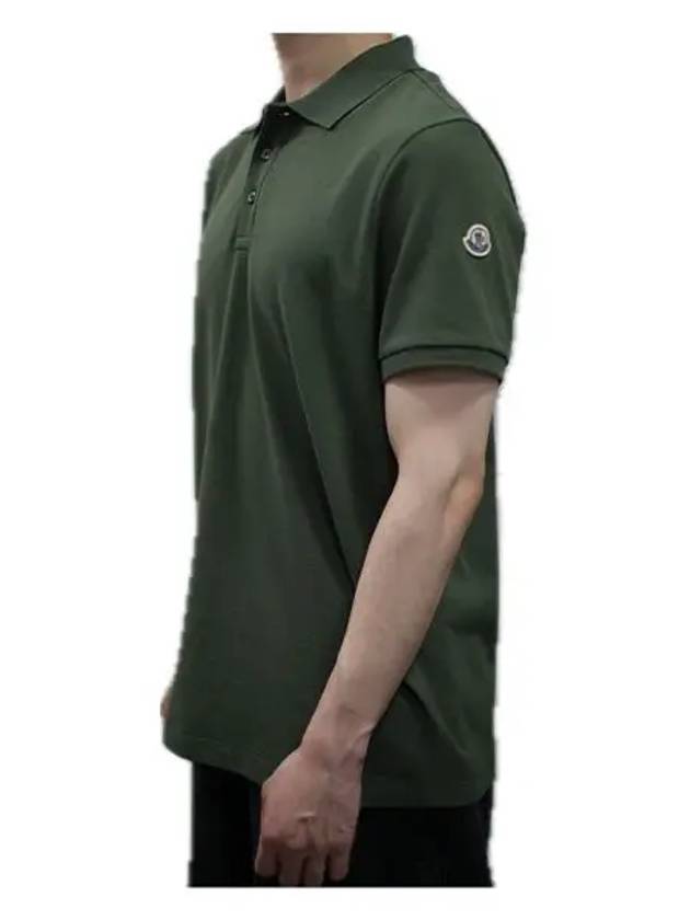 Logo Patch Polo Shirt Khaki - MONCLER - BALAAN 3