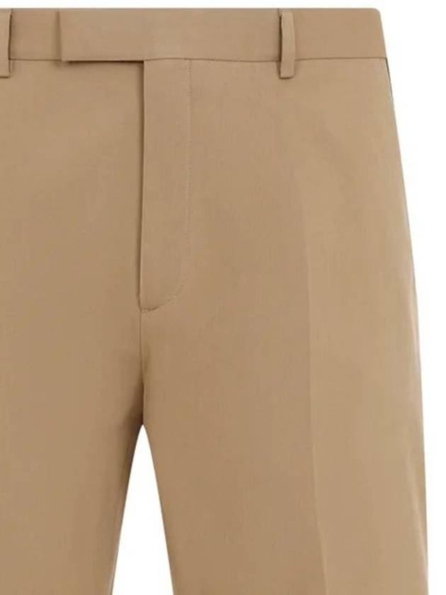 Gabardine Cotton Straight Pants Beige - GUCCI - BALAAN 4