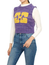 Logo Graphic Cropped Wool Vest Purple - GANNI - BALAAN 6