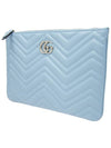 GG Marmont Matelasse Pouch Clutch Bag Blue 525541 - GUCCI - BALAAN 2