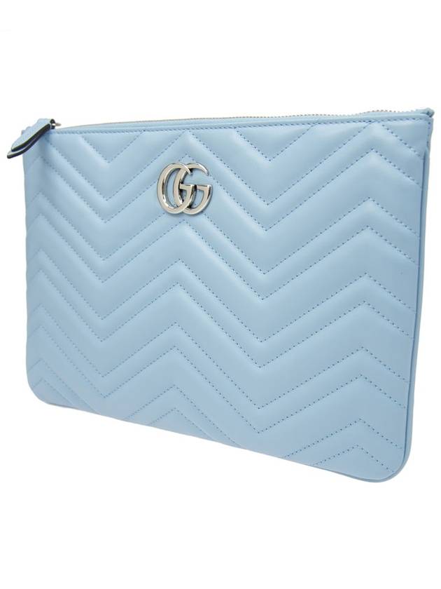 GG Marmont Matelasse Pouch Clutch Bag Blue 525541 - GUCCI - BALAAN 2