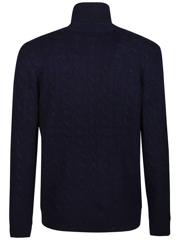 Embroidered Logo Cable Wool Turtleneck Navy - POLO RALPH LAUREN - BALAAN 3