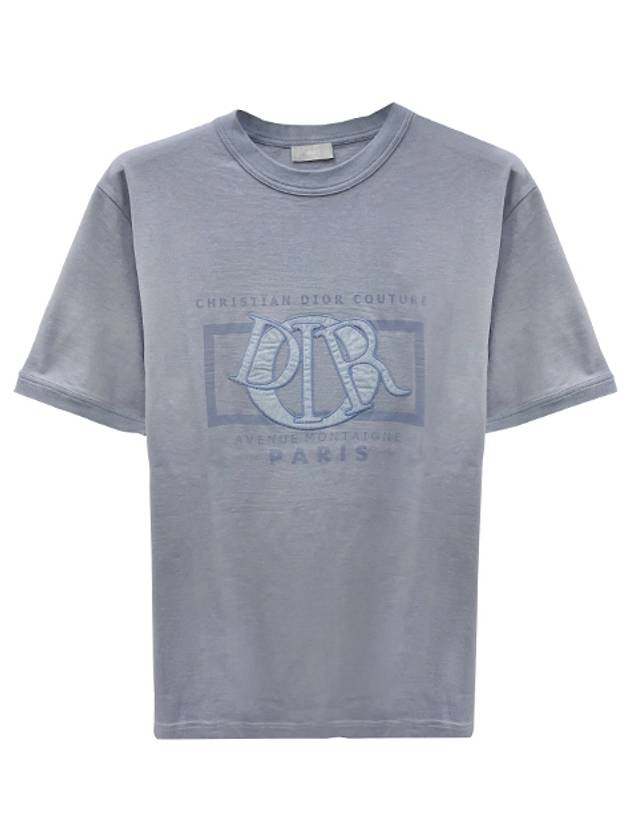 Relaxed Fit Cotton Short Sleeve T-Shirt Grey - DIOR - BALAAN 2