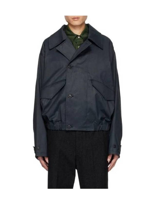 Water repellent material coated cotton boxy jacket midnight green - LEMAIRE - BALAAN 1