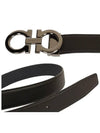 Reversible Gancini Leather Belt Navy - SALVATORE FERRAGAMO - BALAAN 5