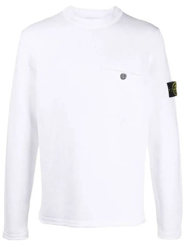 Men's Wappen Cotton Knit Top White - STONE ISLAND - BALAAN 2