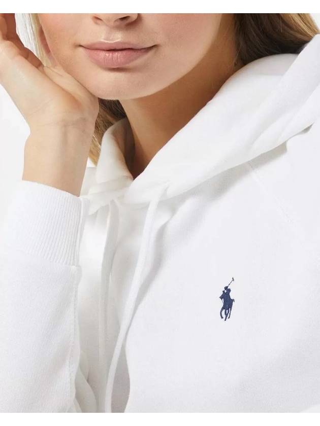 Women's Embroidered Logo Long Sleeve Hoodie White - POLO RALPH LAUREN - BALAAN 5