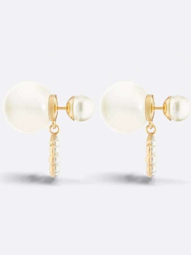 Dior Tribales Earrings Gold Finish Metal White Le - DIOR - BALAAN 3