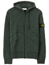 Wappen Patch Wool Knit Zip Up Hoodie Green - STONE ISLAND - BALAAN 2