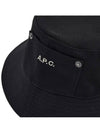 Thais Logo Embroidered Pocket Cotton Canvas Bucket Hat Black - A.P.C. - BALAAN 7