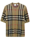 Men's Jacquard Check Pattern Silk Wool Knit Top Beige - BURBERRY - BALAAN 2