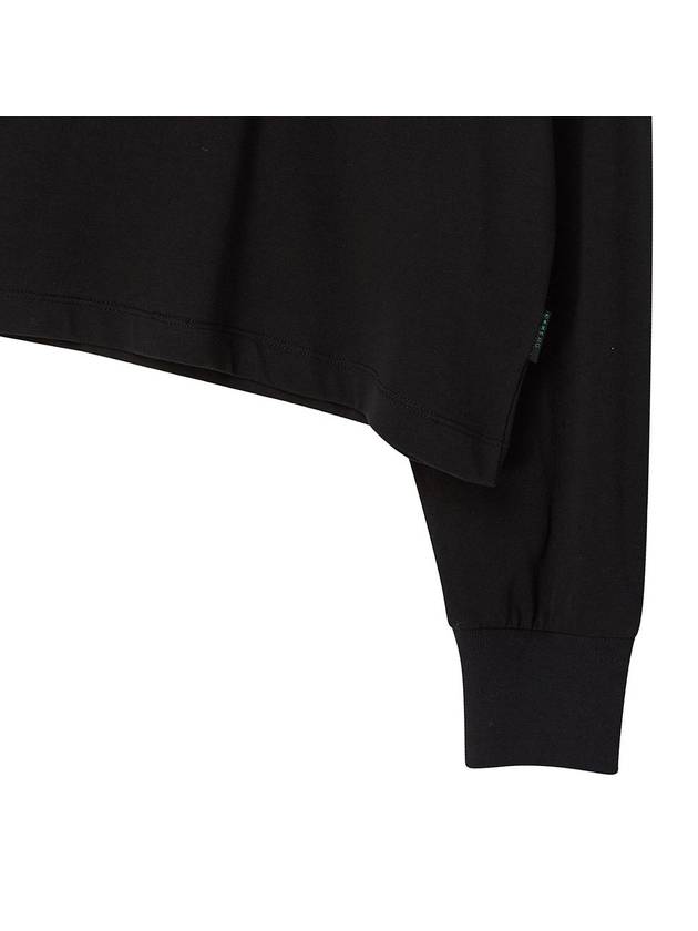 Essential Crop Long Sleeve T-Shirt Black - THE GREEN LAB - BALAAN 4