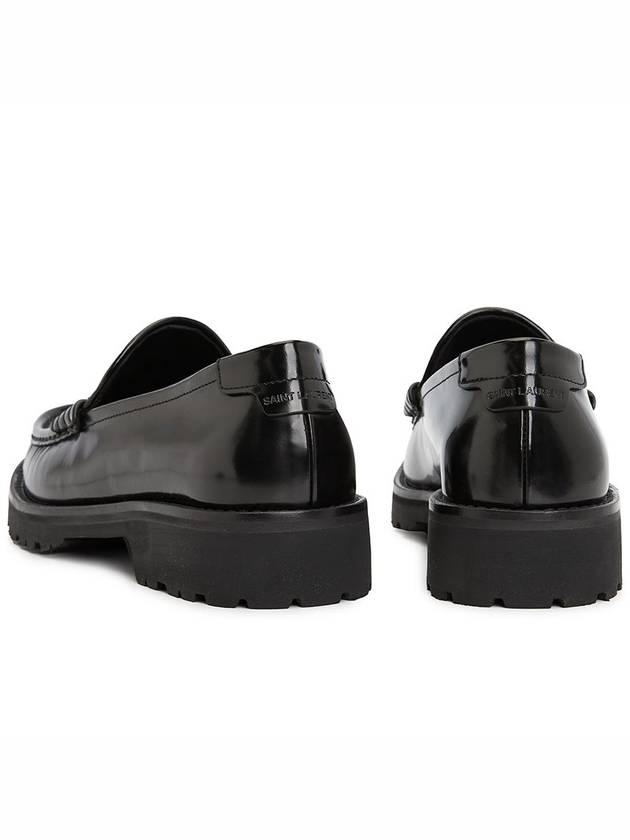 Monogram Leather Loafers Black - SAINT LAURENT - BALAAN 7
