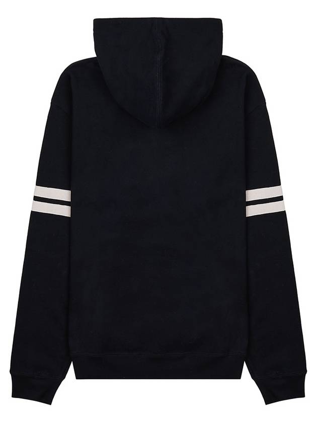 Embroidered Logo Hoodie Black - SAINT LAURENT - BALAAN 3