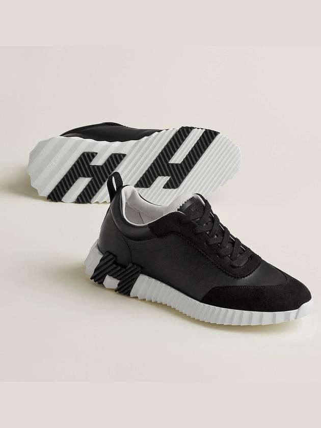 Bouncing Leather Low Top Sneakers Noir - HERMES - BALAAN 4