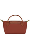 Le Pliage Green Handle Pouch Bag Chestnut - LONGCHAMP - BALAAN 5