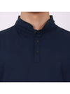 Henry neck navy long sleeve t-shirt TEE172 - IKALOOOK - BALAAN 7