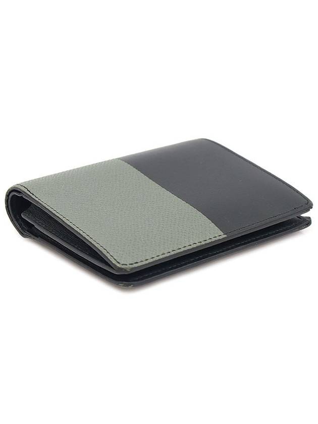 H074576CAAF Black Gray Two tone Appong Calfskin MANHATTAN Compact Card Half Wallet D Engraved - HERMES - BALAAN 4