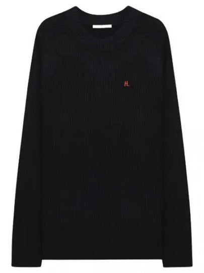 Mini Logo Crew Knit Top Black - HELMUT LANG - BALAAN 2