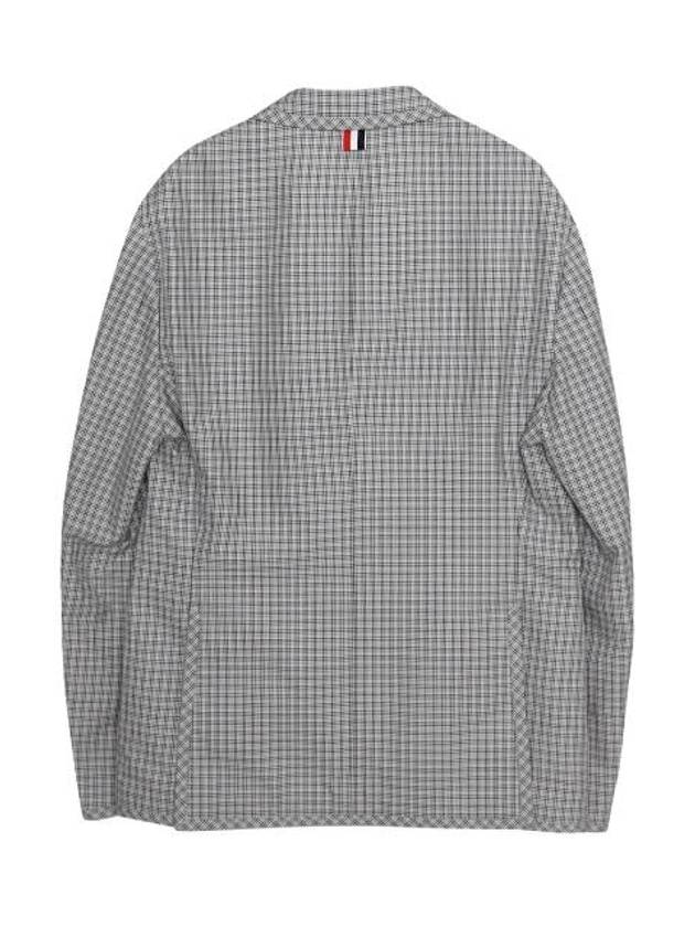 Unconstructed Seersucker Houndstooth Jacket Grey - THOM BROWNE - BALAAN 3