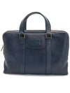 Dupont DLine Soft Diamond Blue Black Cowhide Leather Laptop Holder Unisex Briefcase - S.T. DUPONT - BALAAN 1