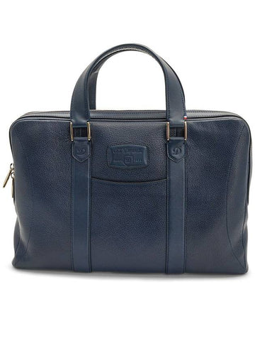 Dupont DLine Soft Diamond Blue Black Cowhide Leather Laptop Holder Unisex Briefcase - S.T. DUPONT - BALAAN 1