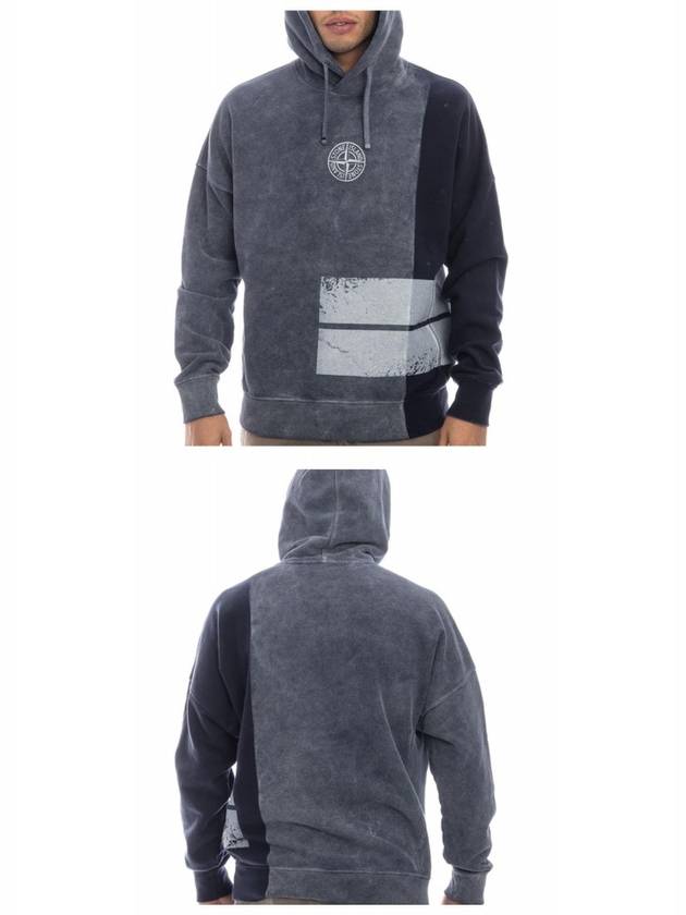 Logo Print Felpa Hoodie Black - STONE ISLAND - BALAAN 7