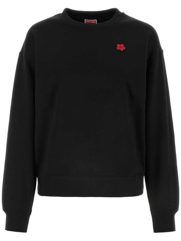 Boke Flower Embroidery Crew Neck Sweatshirt Black - KENZO - BALAAN 2