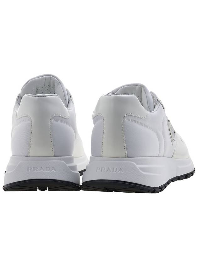 Prax 01 Re-Nylon Brushed Leather Low-Top Sneakers White - PRADA - BALAAN 5