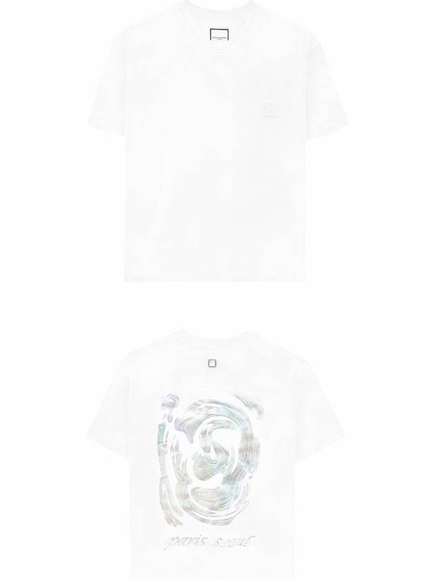 W243TS04701W Metallic Graphic Round Short Sleeve T Shirt White Men s TJ - WOOYOUNGMI - BALAAN 4