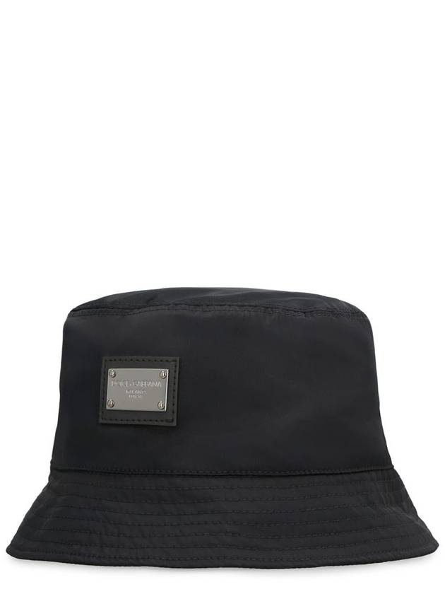 Branded Plate Nylon Bucket Hat Black - DOLCE&GABBANA - BALAAN 5