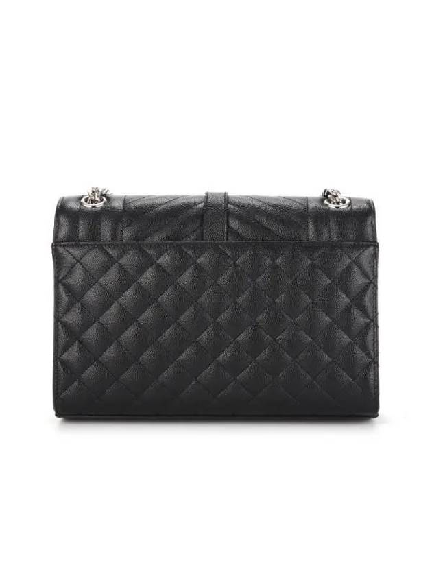 Envelope Medium Chain Bag in Mix Matelasse Grain De Poudre Embossed Leather Black - SAINT LAURENT - BALAAN 5