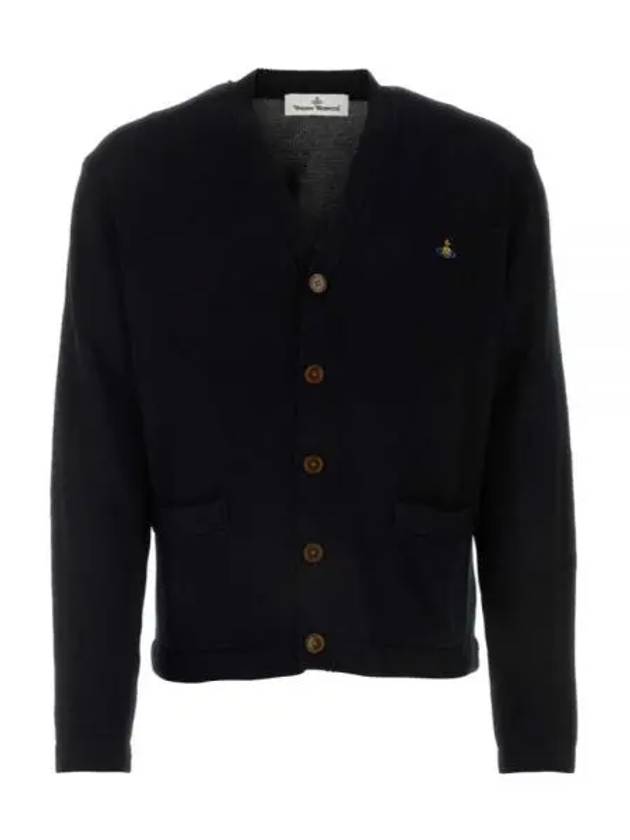 V Neck Cotton Cardigan Black - VIVIENNE WESTWOOD - BALAAN 2