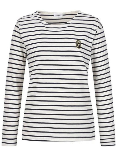 Striped diagonal wappen embroidery t-shirt MW4ME484 - P_LABEL - BALAAN 1