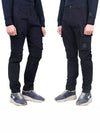 Men's Metropolis Stretch Satin Cargo Straight Pants Navy - CP COMPANY - BALAAN 4