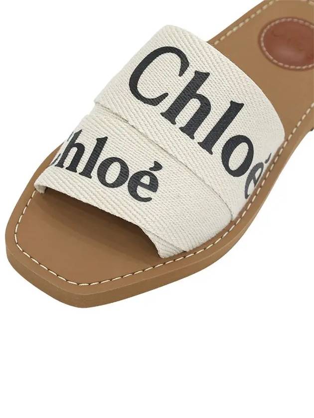 Woody Logo Flat Mule Slippers White - CHLOE - BALAAN 4