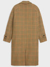 Mac Check Wool Single Coat Beige - CELINE - BALAAN 3