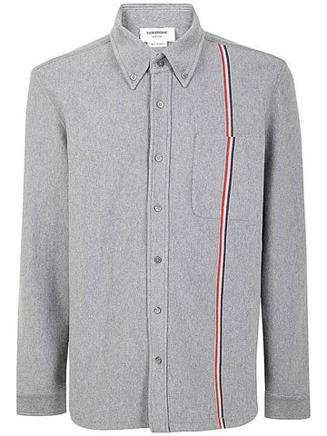 Double Face Knit Long Sleeve Shirt Grey - THOM BROWNE - BALAAN 1