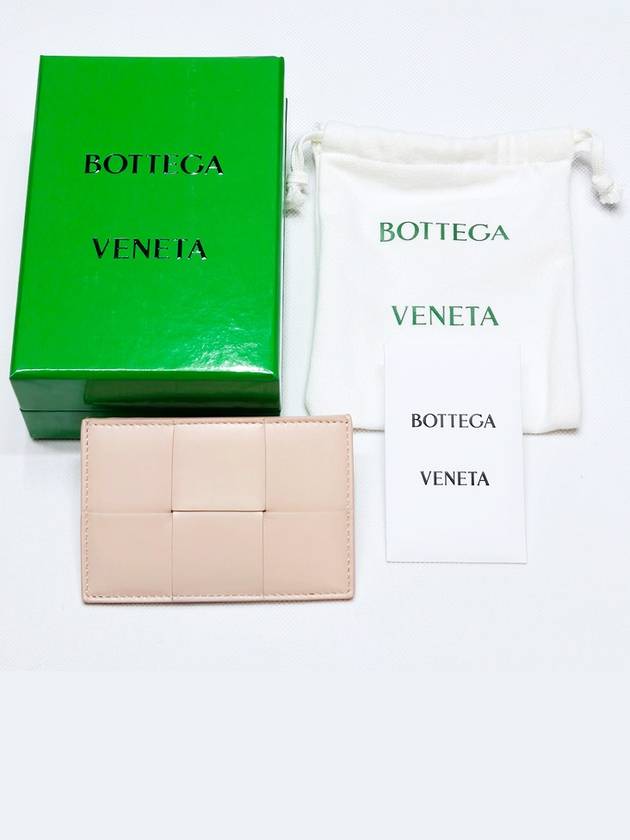 Intrecciato Lambskin Calfskin Card Wallet Pink - BOTTEGA VENETA - BALAAN 6