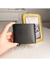 Vitello Triangle Logo Half Wallet Black - PRADA - BALAAN 4