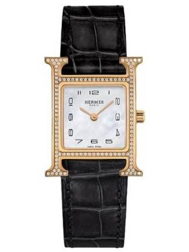 Hour H Small Model 25mm Watch Black Gold - HERMES - BALAAN 1