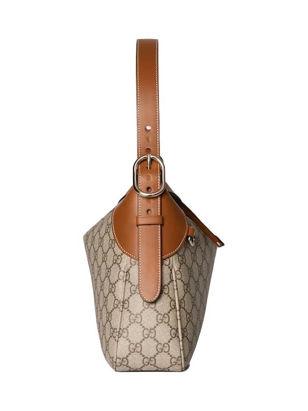 Beige dark brown fabric GG emblem medium shoulder bag 815216FAD6L9758 - GUCCI - BALAAN 3